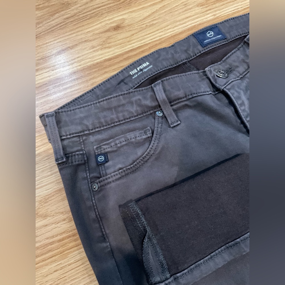 AG ‘The Prima’ mid-rise cigarette jeans in charcoal - size 28R